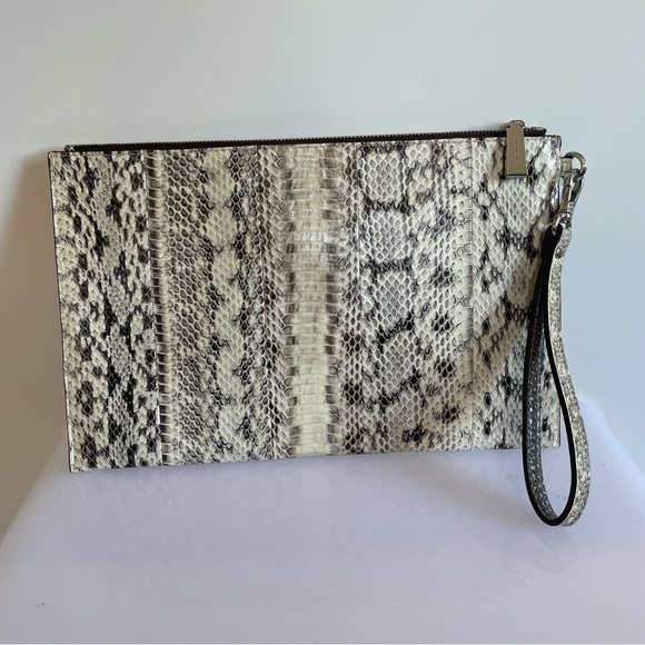 Michael Kors Jet Set Travel Clutch Wristlet Leather Snakeskin Print - Picture 4 of 6